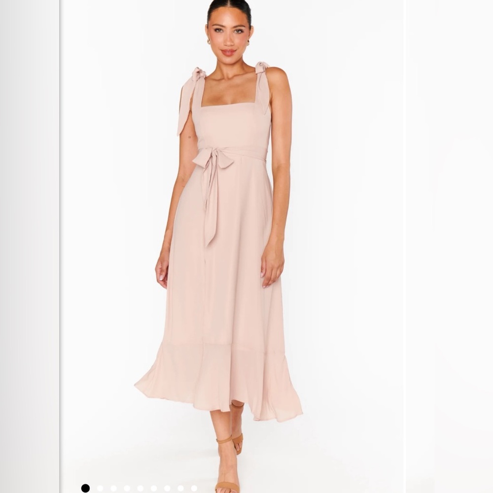 Claire Midi Dress - Dusty Blush Crisp